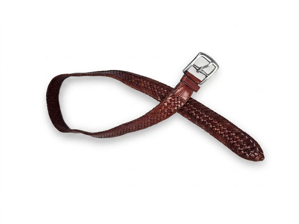 Vintage Coach 36 Brown Braided Leather Belt Classic Minimalist Closet Staple